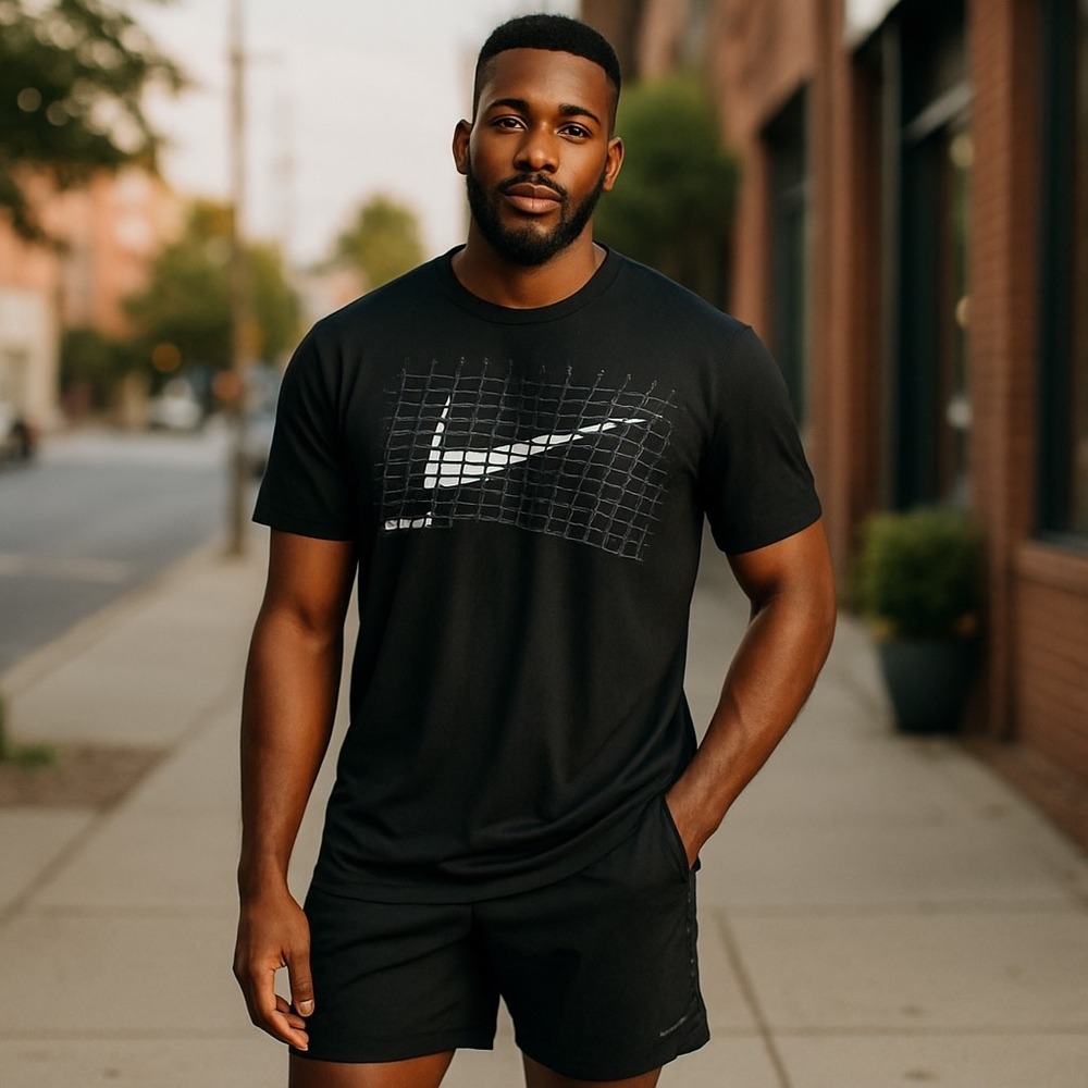 Nike Pro Dri-FIT Training T-Shirt Black Athletic Gym‎ Activewear Mens